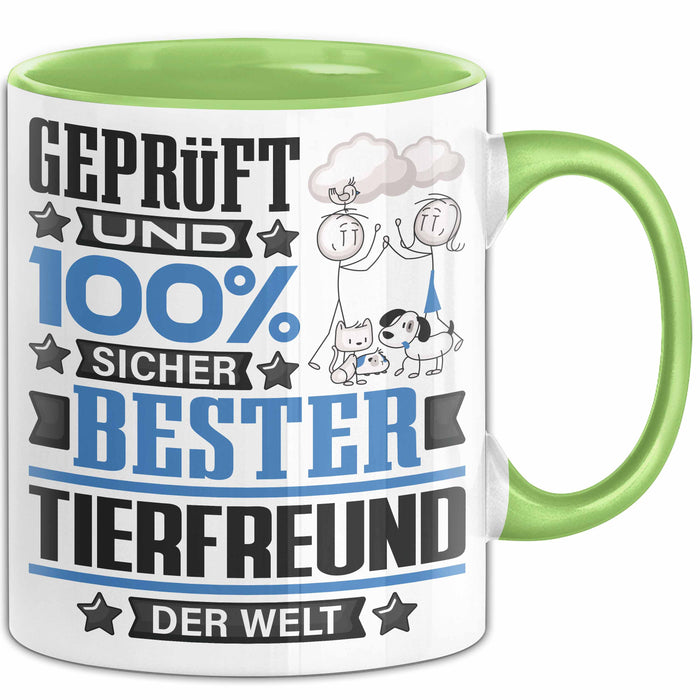Tierfreund Geschenk Lustiger Spruch für Tierfreund Geschenkidee Bester Tierfreund Der Welt Grün Trendation