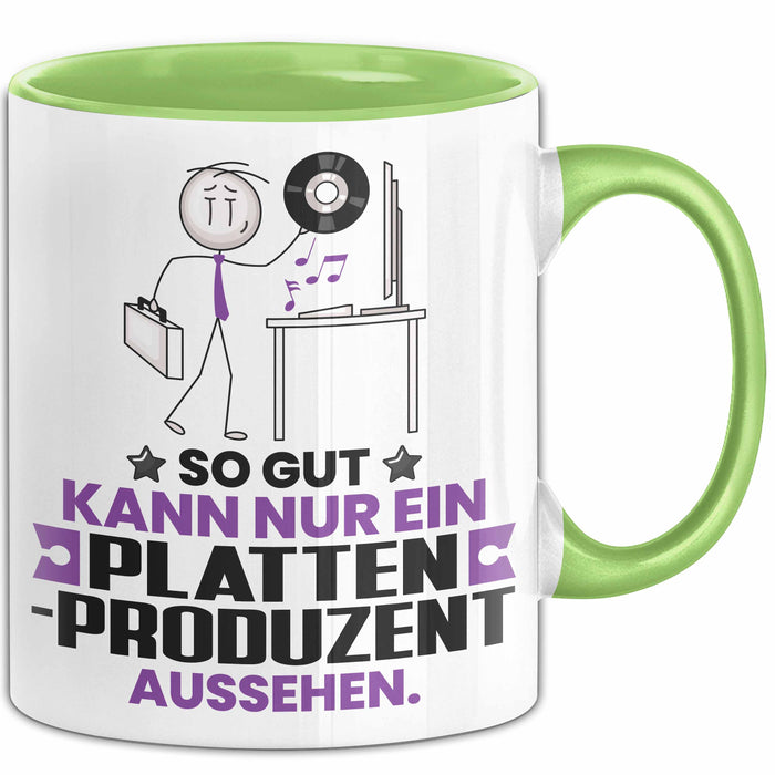 Plattenproduzent Geschenk Tasse So Gut Kann Nur Ein Plattenproduzent Aussehen Geschenkidee Kaffee-Becher Grün Trendation