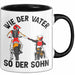 Vater Sohn Tasse Geschenk Lustige Geschenkidee Spruch Dirt-Bike Biker Schwarz Trendation