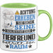 Tierfreund Geschenk Tasse Lustiger Spruch Erheben Sie Sich Der Tierfreund Betritt den Raum Grün Trendation
