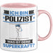 Polizist Tasse Geschenk für Polizist Geburtstag Lustiger Spruch Kaffee-Becher Was Ist Deine Superkraft Rosa Trendation