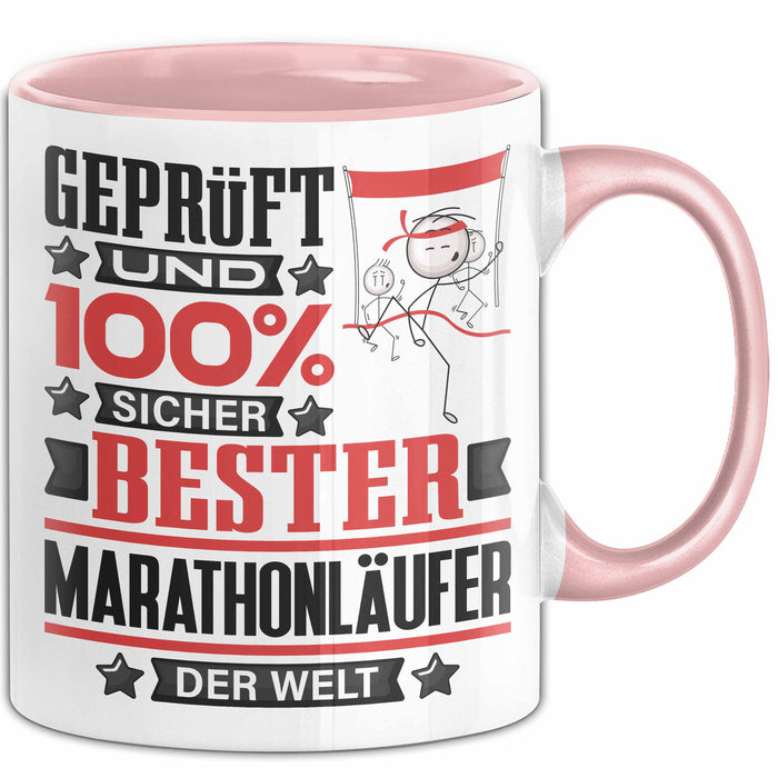 Marathonläufer Geschenk Lustiger Spruch für Marathonläufer Geschenkidee Bester Marathonläufer Der Welt Rosa Trendation