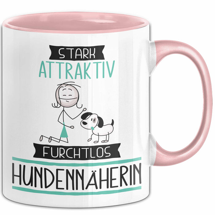 Hundennäherin Tasse Geschenk Becher Stark Attraktiv Furchtlos Hundennäherin Lustige Geschenkidee Rosa Trendation