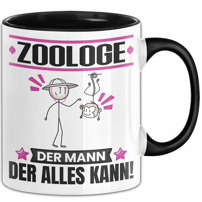 Zoologe Tasse Geschenk für Zoologe Der Mann Der Alles Kann Geschenkidee zum Geburtstag Schwarz Trendation