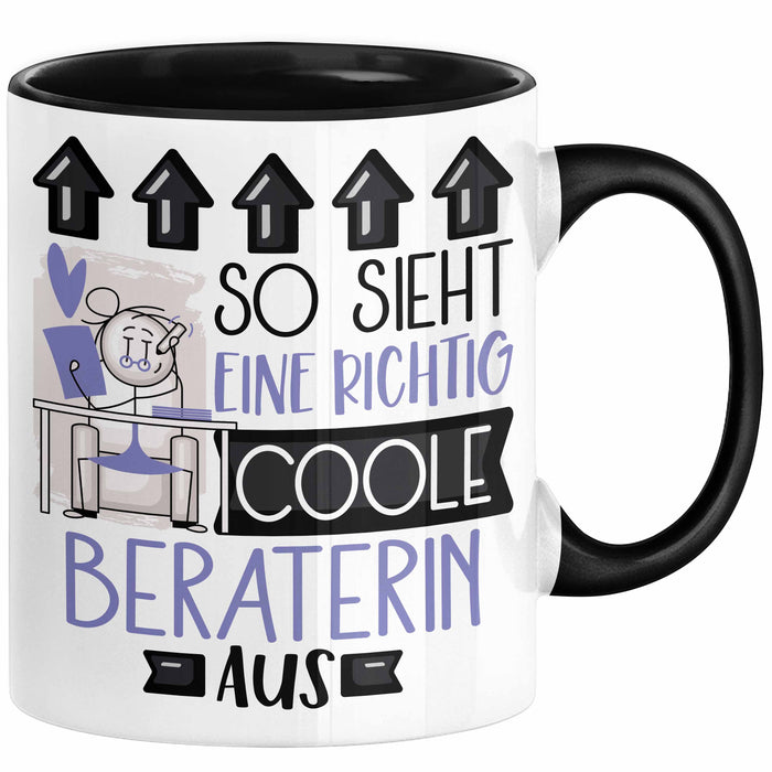 Beraterin Geschenk Tasse Lustig Geschenkidee für Beraterin Geburtstag So Sieht Eine Richtig Coole Beraterin Aus Frauen Spruch Schwarz Trendation