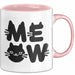 Katzen Tierliebhaber Tasse Geschenk Lustige Geschenkidee Spruch Meow Rosa Trendation
