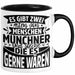 München Tasse Geschenk Heimat Münchener Geschenkidee Kaffee-Becher Bayern Es Gibt 2 Arten von Menschen Münchener Schwarz Trendation