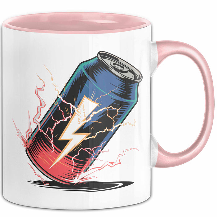 Energydrink Süchtiger Tasse Geschenkidee Koffein Liebhaber Rosa Trendation