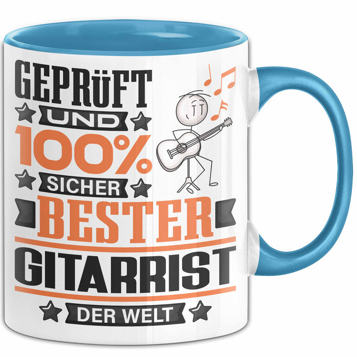 Gitarrist Geschenk Lustiger Spruch für Gitarrist Geschenkidee Bester Gitarrist Der Welt Blau Trendation