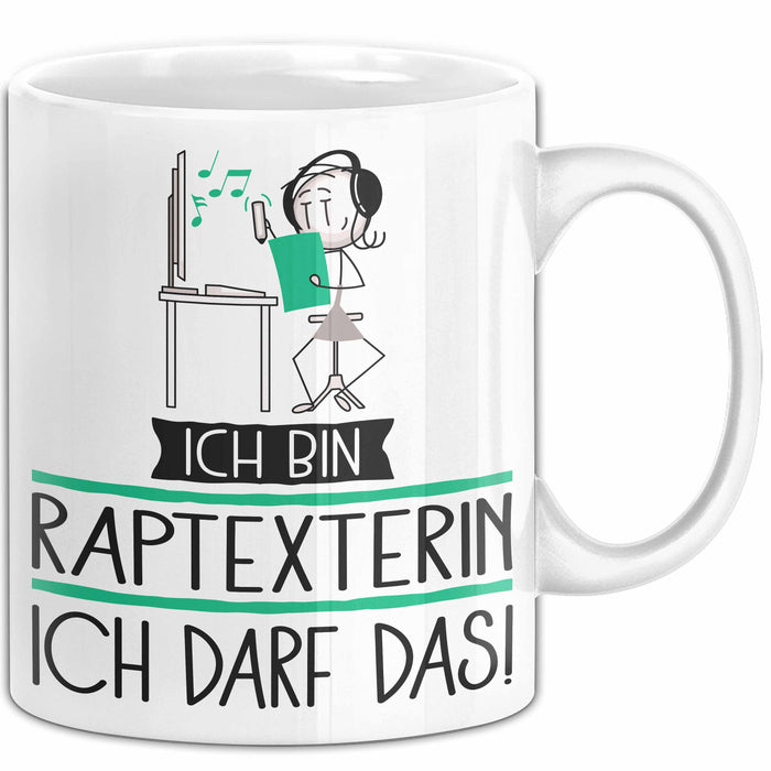 Geschenk für Raptexterin Tasse Lustige Geschenkidee Geburtstag Ich Bin Raptexterin Ich Darf Das Weiß Trendation