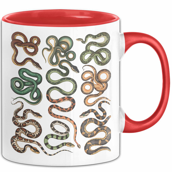 Reptil Schlangen Tier Tasse Geschenk Lustige Geschenkidee Spruch Rot Trendation