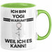 Yogi Geschenk Tasse Lustiger Spruch Ich Bin Yogi Warum Weil Ich Es Kann Geschenkidee Bester Yogi Geburtstag Kaffee-Becher Grün Trendation