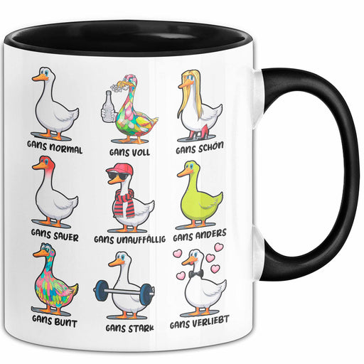 Gans Tier Gänse Bauer Tasse Becher Geschenk Lustige Geschenkidee Spruch Gänsearten Trendation