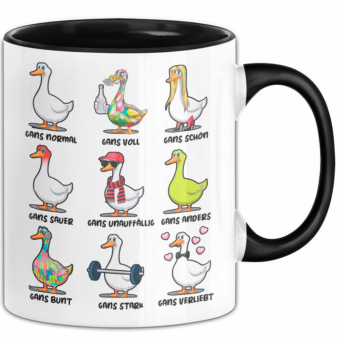 Gans Tier Gänse Bauer Tasse Becher Geschenk Lustige Geschenkidee Spruch Gänsearten Trendation