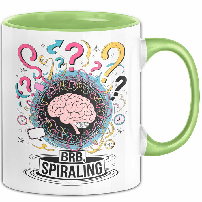 Überdenker Tasse Geschenk Lustige Geschenkidee Spruch Für Beschäftigte Köpfe Grün Trendation