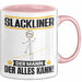 Slackliner Tasse Geschenk für Slackliner Der Mann Der Alles Kann Geschenkidee zum Geburtstag Rosa Trendation