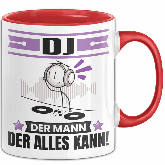 DJ Tasse Geschenk für DJ Der Mann Der Alles Kann Geschenkidee zum Geburtstag Rot Trendation