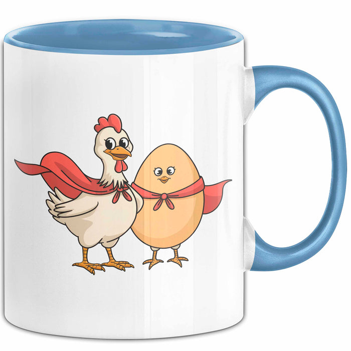 Hühnerbauer Tasse Geschenkidee Geflügel Enthusiast Geschenkidee Lustig Blau Trendation