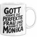 Monika Tasse Geschenk Gott Formte Die Perfekte Frau Monika Geschenkidee Weiß Trendation
