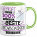 Beste Snowboarderin Der Welt Tasse Geschenk für Eine Snowboarderin Geprüft Und Sicher Geschenkidee Geburtstag Weihnachten Grün Trendation