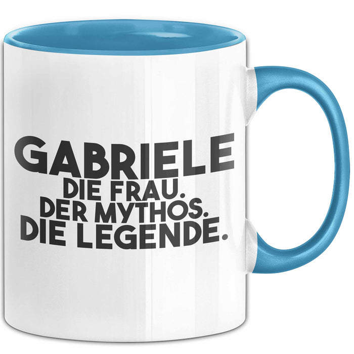 Gabriele Tasse Gabriele – Die Frau. Der Mythos. Die Legende. Geschenk Blau Trendation