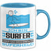 Surfer Geschenk Tasse Ich Bin Surfer Aber Sag Doch Einfach Superheld Lustige Geschenkdiee für Surfer Kaffee-Becher Blau Trendation