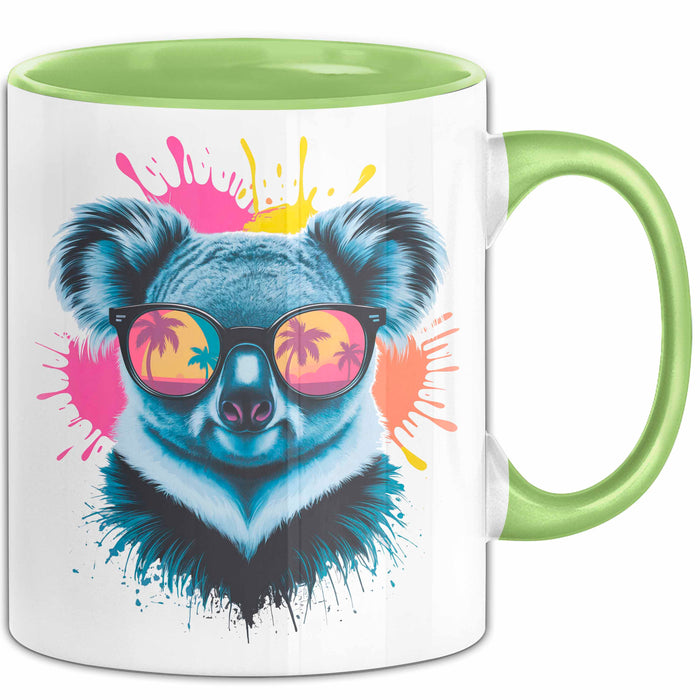 Koala Tier Sonnenbrille Tasse Geschenk Lustige Geschenkidee Spruch Grün Trendation