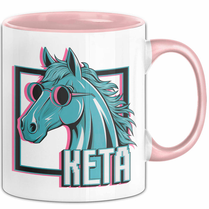 Pferde Tierliebhaber Tasse Geschenk Lustige Geschenkidee Spruch Keta Ketamin Pferd Rosa Trendation