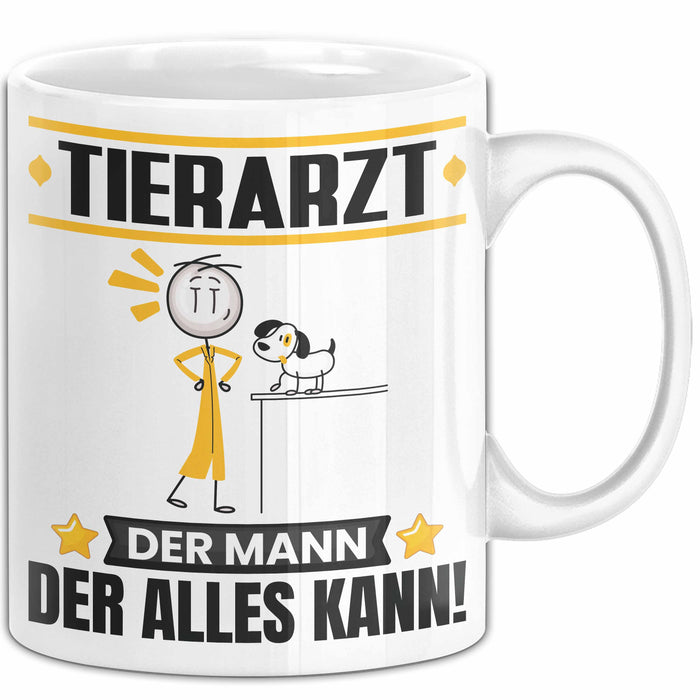 Tierarzt Tasse Geschenk für Tierarzt Der Mann Der Alles Kann Geschenkidee zum Geburtstag Weiß Trendation