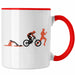 Triathlon Swim Bike Run Triathlet Tasse Geschenk Schwimmen Fahrrad Rennen Rot Trendation