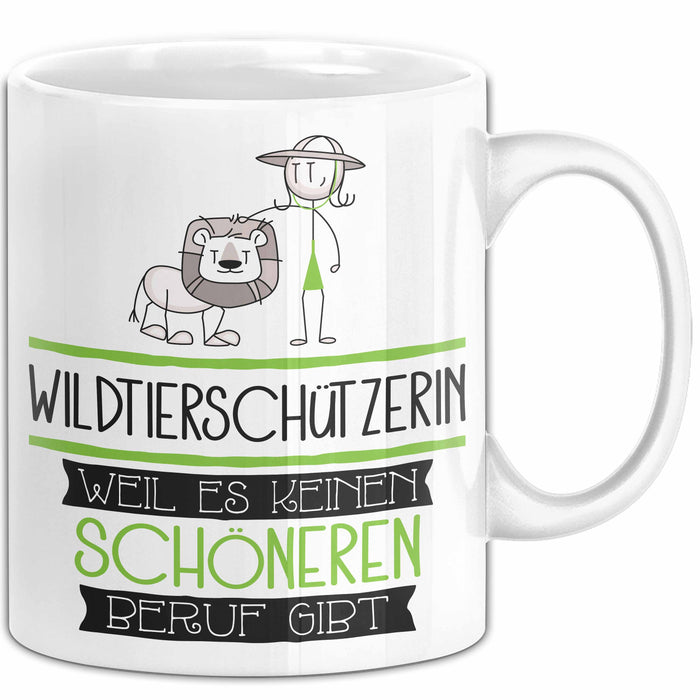 Wildtierschützerin Weil Es Keinen Schöneren Beruf Gibt Tasse Geschenk für Eine Wildtierschützerin Lustig Weiß Trendation