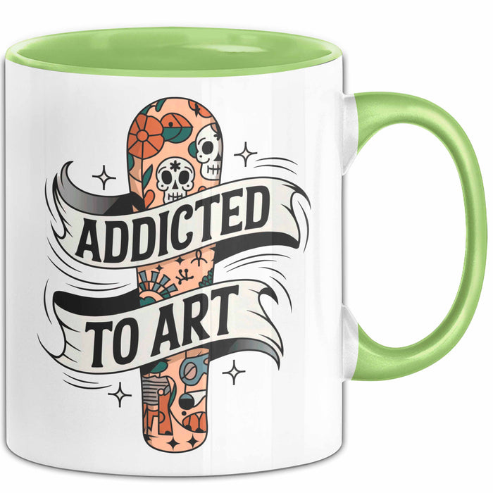 Tattoo Sammler Tasse Geschenk Lustige Geschenkidee Spruch Für Tinten Süchtige Grün Trendation