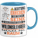 Wildnislehrer Geschenk Tasse Lustiger Spruch Erheben Sie Sich Der Wildnislehrer Betritt den Raum Blau Trendation