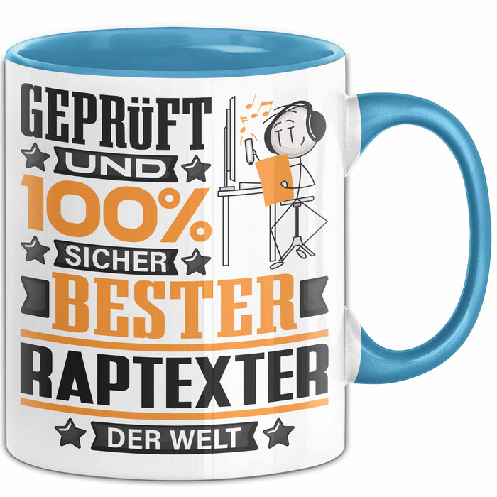 Raptexter Geschenk Lustiger Spruch für Raptexter Geschenkidee Bester Raptexter Der Welt Blau Trendation