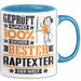 Raptexter Geschenk Lustiger Spruch für Raptexter Geschenkidee Bester Raptexter Der Welt Blau Trendation