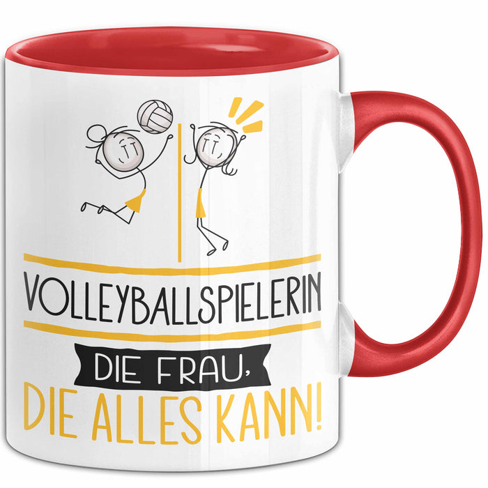 Volleyballspielerin Geschenk Tasse Becher Die Frau Die Allen Kann Geschenkidee für eine Volleyballspielerin Lustig Rot Trendation