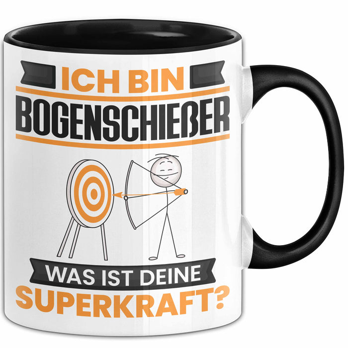 Bogenschießer Tasse Geschenk für Bogenschießer Geburtstag Lustiger Spruch Kaffee-Becher Was Ist Deine Superkraft Trendation