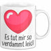 Entschuldigung Tasse Es Tur Mir So Leid Geschenkidee Sorry Becher Weiß Trendation