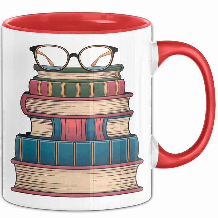 Bibliothekar Tasse Geschenkidee für Bücherliebhaber Rot Trendation