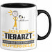 Tierarzt Geschenk Tasse Ich Bin Tierarzt Aber Sag Doch Einfach Superheld Lustige Geschenkdiee für Tierarzt Kaffee-Becher Schwarz Trendation
