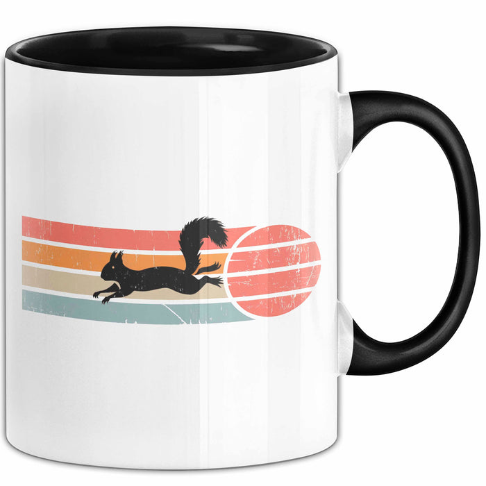 Eichhörnchen Tierliebhaber Retro Tasse Geschenk Lustige Geschenkidee Spruch Schwarz Trendation