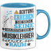 Musiklehrer Geschenk Tasse Lustiger Spruch Erheben Sie Sich Der Musiklehrer Betritt den Raum Blau Trendation