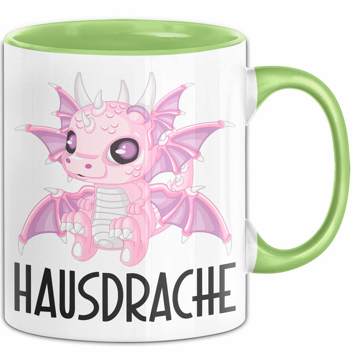 Hausdrache Tasse Geschenk Becher Grün Trendation