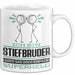 Stiefbruder Geschenk Tasse Ich Bin Stiefbruder Aber Sag Doch Einfach Superheld Lustige Geschenkdiee für Stiefbruder Kaffee-Becher Weiß Trendation