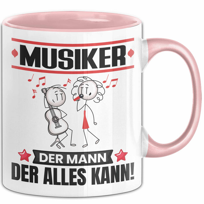 Musiker Tasse Geschenk für Musiker Der Mann Der Alles Kann Geschenkidee zum Geburtstag Rosa Trendation
