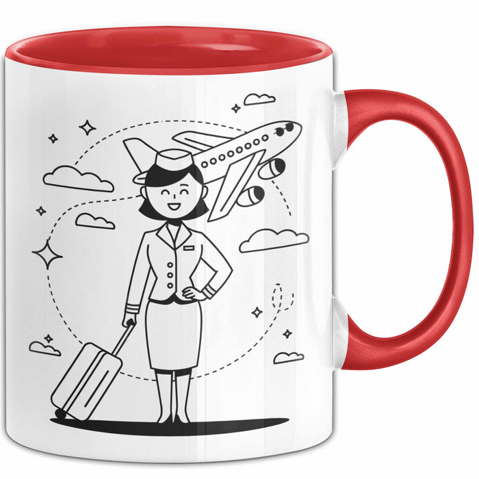 Flugbegleiter Tasse Geschenk Lustige Geschenkidee Spruch Für Reise Crew Rot Trendation