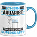 Aquarist Tasse Geschenk für Aquarist Geburtstag Lustiger Spruch Kaffee-Becher Was Ist Deine Superkraft Blau Trendation