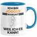 Jogger Geschenk Tasse Lustiger Spruch Ich Bin Jogger Warum Weil Ich Es Kann Geschenkidee Bester Jogger Geburtstag Kaffee-Becher Blau Trendation