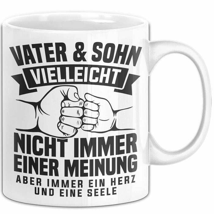 Vater & Sohn Tasse Geschenk Zum Vatertag Vielleicht Nicht Immer Einer Meinung Weiß Trendation