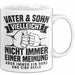 Vater & Sohn Tasse Geschenk Zum Vatertag Vielleicht Nicht Immer Einer Meinung Weiß Trendation